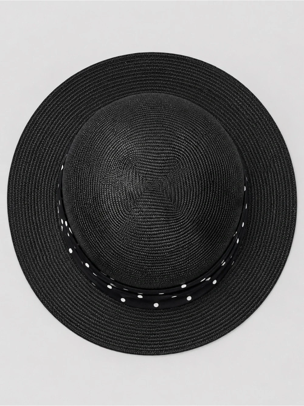 Vintage 1980s/1990s Laura Ashley Black Straw Hat Made in Great Britain